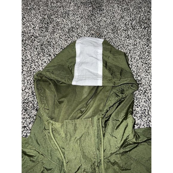 Nike NSW Swoosh Woven Mens Full Zip Hooded Windbreaker Jacket Size M Green White - Picture 3 of 8